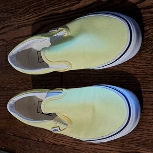 Vans slip-on, yellow/white, men's 6.5, women's 8